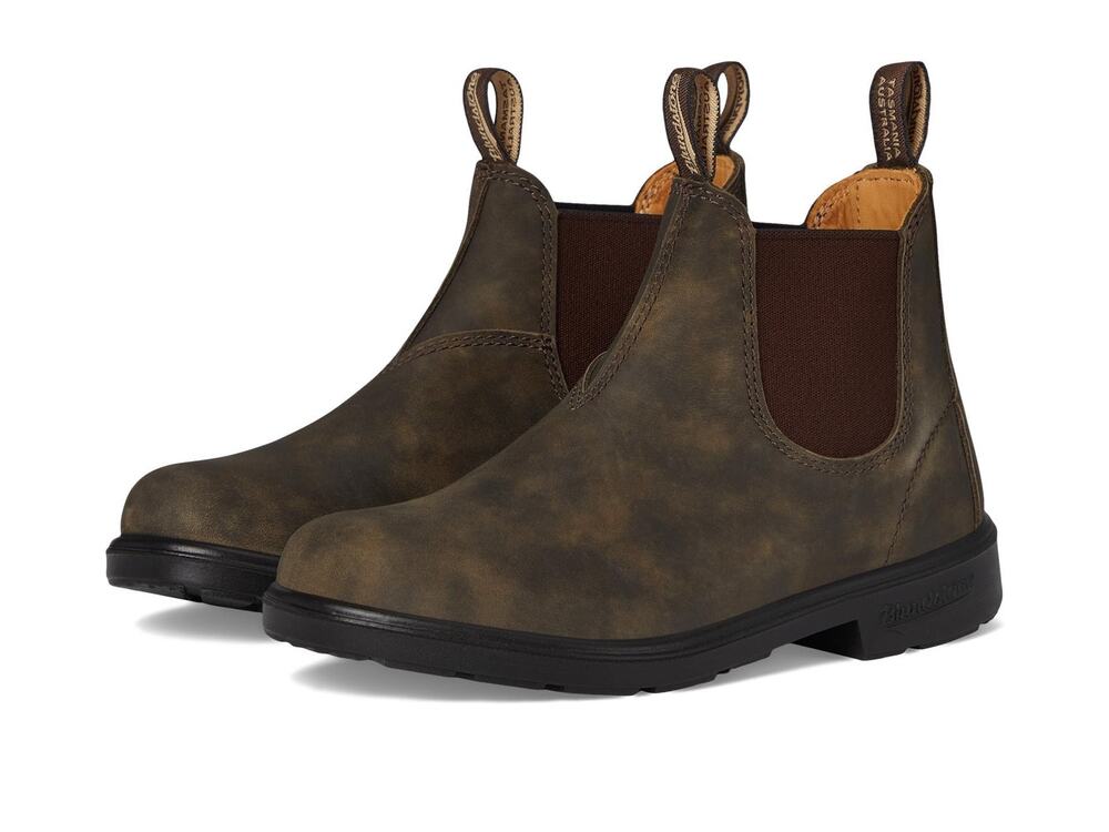 BLUNDSTONE MENS KID CHELSEA BOOTS LITTLE KID RUSTIC BROWN 1 M